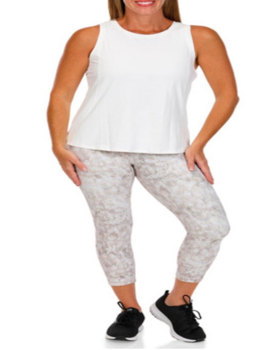 RBX Women's Abstract Leggings Set White & Brown XS NWT